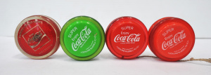 Lot 161 - 4 x Vintage Coca-Cola Super Yo-Yos - All Genuine Russel Yo-Yos & M
