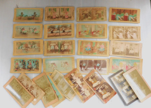 Lot 175 - Group lot vintage Stereoscope Genre & Comical slides inc Miss Emma
