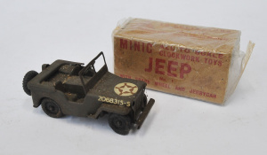 Lot 177 - Vintage Triang Mimic Clockwork Scale Model Jeep No1w Original Box - Bo