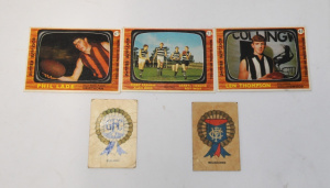 Lot 179 - Small lot - Vintage Footy Cards - 2 x Twisties 1968 Club Emblems for M