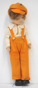 Lot 217 - 1930s - Norah Wellings Felt doll with felt trousers and hat - hand pai