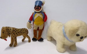 3 x 1920s + Padded kids toys, all Deans Rag Book Toys Co inc, Dismal Desmond Dog