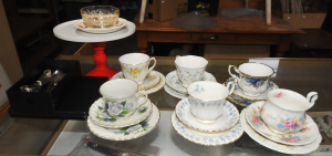 Group Lot Mixed China & Cutlery - incl 4 x Royal Albert Trios in Patterns Co