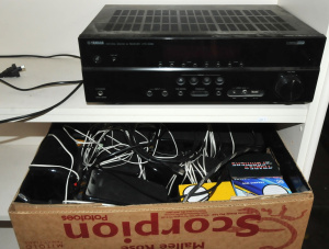 Group Lot of Audio Visual Items incl Yamha HTR-3068 AV Reciever, Yamaha Speakers