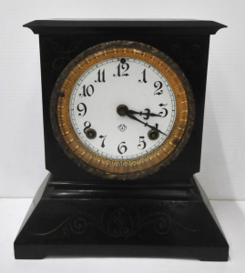 Vintage Ansonia Mantle Clock w Slate Body - Made in USA