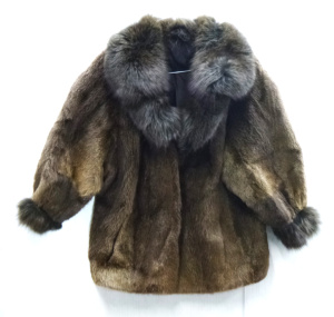 Lot 12 - Vintage Ladies Black German Fur Coat - marked Size 44,46 to tag (approx