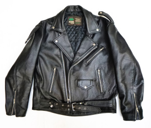 Lot 13 - Vintage Men's 'Network Skins' 100% Leather Jacket - Heavy, Marlon Bran