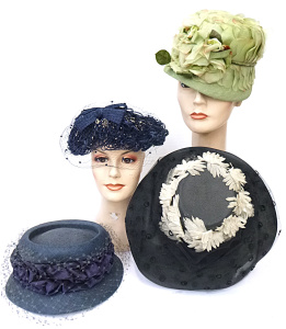 Lot 20 - 4 x 1950s - 60s Ladies Hats & Hat Box inc, Melbourne Milliners Ste