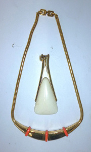 Lot 37 - 2 x pieces stylish 1970s Gold Tone Costume Jewellery - 1978 Givenchy Co