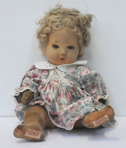Lot 126 - Vintage Chad Valley 'Bambina' Doll - Fully Articulated, Cloth Felt, gl