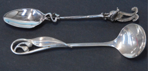 Lot 144 - 2 Sterling Silver Australian Teaspoons inc Peter Gertler Melbourne wit