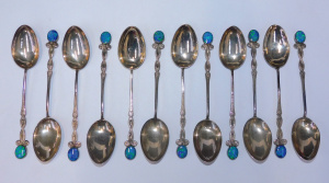 Lot 145 - Set of 12 Australian Prouds Sterling Silver Arts & Crafts Spoons w