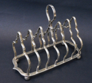 Lot 151 - c1894 London Hallmarked Sterling silver toast rack by GMJ Josiah Willi