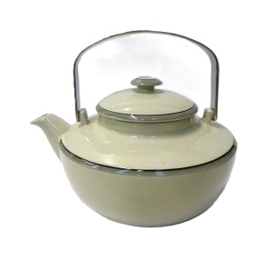 Lot 179 - 1980s Arabia Pottery Airisto Teapot - white ground, grey & black b
