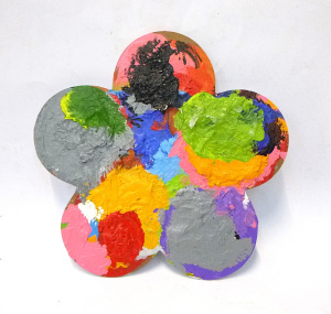 Lot 180 - Matthew Harris (1991 - ) Oil Painting on Artists Palette - Palette II
