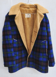 Lot 14 - Vintage Spicer Branded Pure Wool Blue Tartan Lumber Jacket - Size 40