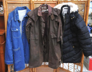 Lot 17 - 3 x Jackets incl Driza-Bone Riding Coat Size 8-10, Denim Jacket w Cotto