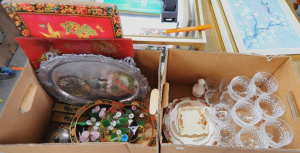 Lot 25 - 2 x Boxes incl Wine & Crystal Stemmed Glasses, 2 x Oriental Glass F