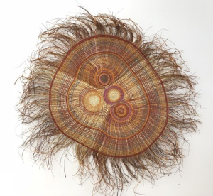 Lot 60 - 2 pces Aboriginal woven items inc Mary Dhapalany traditionally woven ro