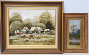Lot 61 - 2 x Framed Oil Paintings - Ian N Stephens 'Old Farm Buildings, Collingt