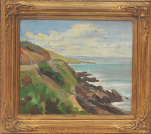 Lot 85 - Arnold Holst (1898 - 1975) Gilt Framed Oil Painting - The Ocean Road -