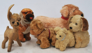 Lot 92 - Group lot of Vintage Soft Toy Animals mostly dogs inc Joy-Toys seated p