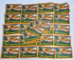 Lot 109 - Large Vintage Group Advertising labels - The Modelene Plastic Farmyard