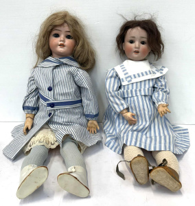 Lot 111 - 2 x Simon & Halbig bisque dolls, comp Bodies - 1909 6 & 3800 -