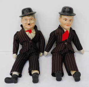 Lot 127 - Vintage Laurel & Hardy dolls Ceramic face, feet & hands soft b