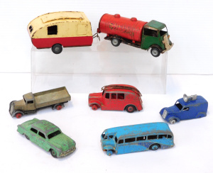 Lot 147 - Group lot vintage Model Diecasts inc 1950s Tri ang Minic 16M Caraven &