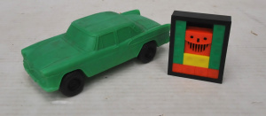 Lot 148 - 2 x pieces vintage Plastic Kids Toys - Green 1950s style 4 Door Car w