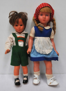 Lot 151 - 2 x Vintage German Schildkrt Hard Plastic Dolls - One with Sleep eyes