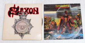 Lot 172 - 2 x vintage Heavy Metal Vinyl 12 inch Records - Saxon 'Strong arm of t
