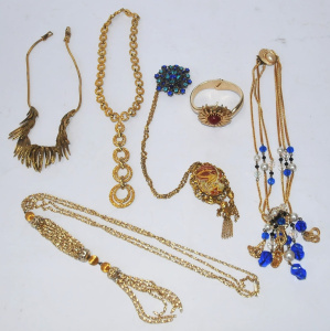Group lot of Costume jewellery - Mostly 1980s inc Necklaces, Penants, Brooch, Ba