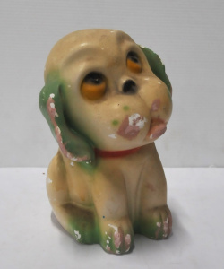Vintage 1930s Plasterware Perky Pup Figure 23cm H