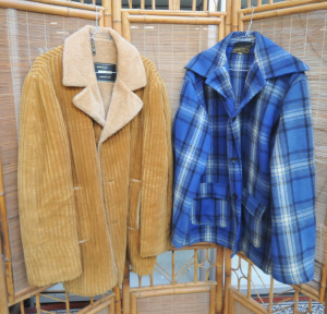 2 x vintage Mens Winter Jackets - Sackville Windbreaker label Thick Tan Corduroy