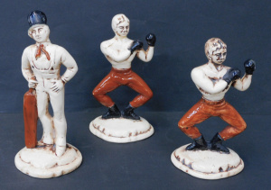 3 x Vintage Dunhill Victorian Era Sports Figures inc Cricketer & Boxer (1 af