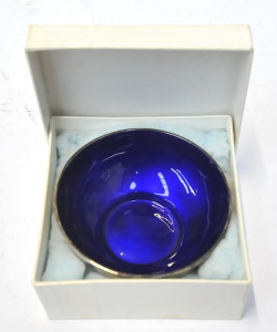 Anton Michelsen Boxed MCM Danish Sterling Silver & Enamel Bowl - Rich Royal