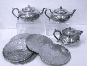 Group lot of EPNS inc 2 x Robur Teapots Large & Medium both with infusers, R