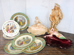 Group lot of vintage ceramics inc Set 4 Cries of London by Adams Charges 46cmD,
