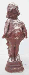 Heavy Ceramic Figuire of an Edwardian Girl Garden Ornament - Approx 60cm H