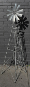Lot 8 - Galvanised Metal Windmill Garden ornament 180cm H Lot 8 - Galvanised Metal Windmill Garden ornament 180cm H