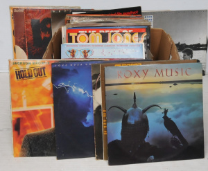 Lot 13 - Box Lot of Vintage Vinyl LP Records incl Roxy Music, Stevie Wonder, Dir