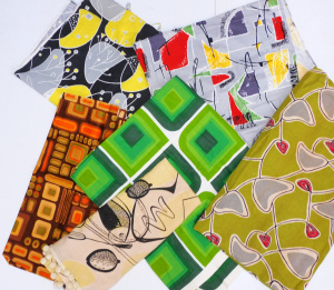 Lot 20 - Group lot retro Fabric - cotton - Various lengths & Colours