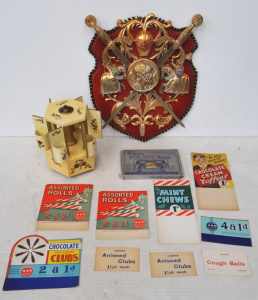 Lot 68 - Lot incl Musical Cigarette Dispenser, Assorted Vintage Confectionary Pa