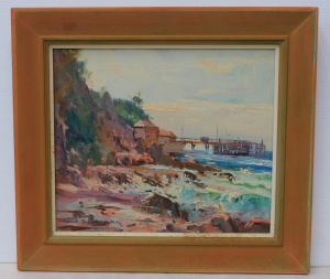 Lot 96 - Laurence D Kermond (1918 - 1984) Framed Oil Painting - Morning at Bar B