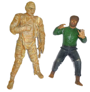Lot 103 - 2 Vintage 1930s-40s Horror Movie Monster Models inc The Wolf Man by Ho