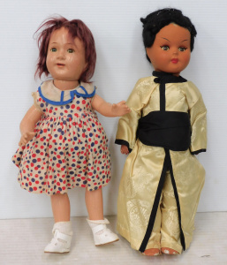Lot 110 - 2 x Vintage Dolls inc 1950s Italian Ratti Hard Plastic Doll - Oriental