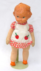 Lot 120 - 1930 - 40s English Palitoy Celluloid headed doll with padded cloth bod