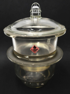 Lot 126 - Vintage Two-Piece Pyrex branded glass Dessicator - Approx 21cm D